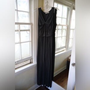 Anthropologie / Bailey 44 Charcoal Gray Knotted Jersey Maxi Dress